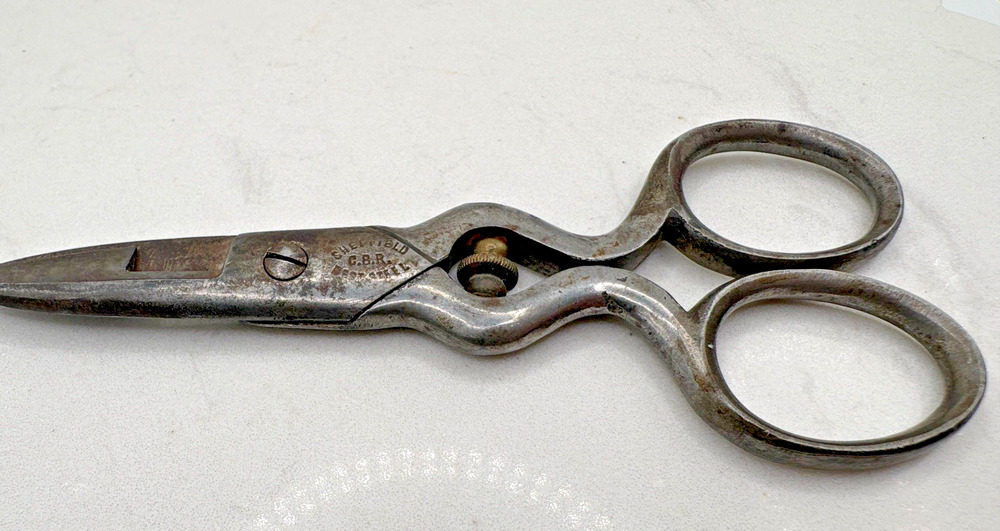 Vintage Button Hole Scissors Sheffield Great Britain Best Steel Tailor Sewing